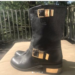 vince camuto black leather boots
